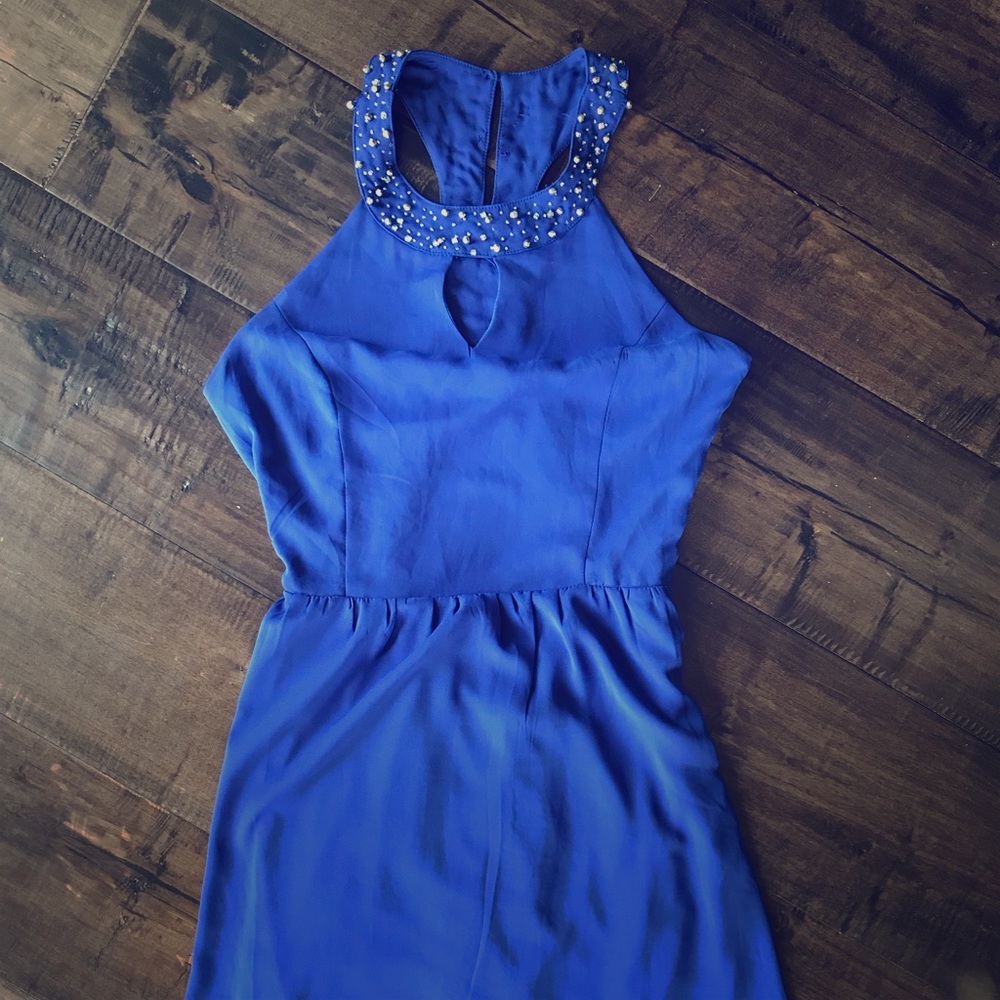 Blue beaded dress